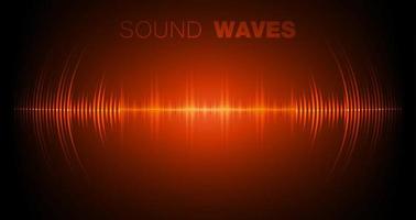 Sound waves oscillating dark light vector