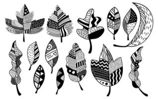 Artistically ethnic leaf art. hand drawn abstract vector