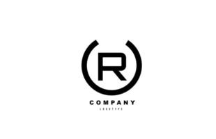 R black and white letter logo alphabet icon design for company and business vector