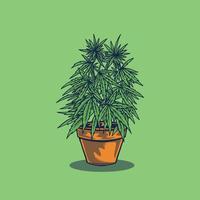 Cannabis Tree in Pot vector illustration