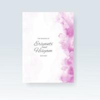 Watercolor wedding invitation card. Beautiful wedding card watercolor with splash. vector