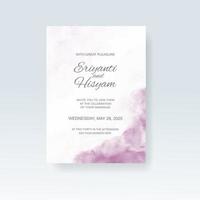 Watercolor wedding invitation card. Beautiful wedding card watercolor with splash. vector