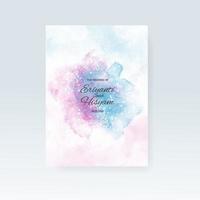 Watercolor wedding invitation card. Beautiful wedding card watercolor with splash. vector