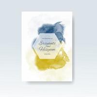 Watercolor wedding invitation card. Beautiful wedding card watercolor with splash. vector