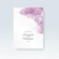 Watercolor wedding invitation card. Beautiful wedding card watercolor with splash. vector