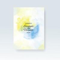 Watercolor wedding invitation card. Beautiful wedding card watercolor with splash. vector