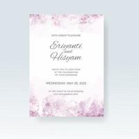 Watercolor wedding invitation card. Beautiful wedding card watercolor with splash. vector