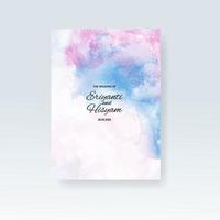 Watercolor wedding invitation card. Beautiful wedding card watercolor with splash. vector