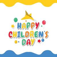 happy children's day banner template vector