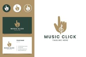 music click negative space logo design vector