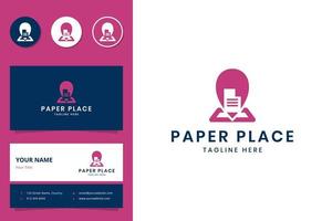 paper place negative space logo design vector