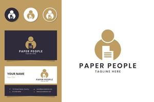 diseño de logotipo de espacio negativo de personas de papel vector