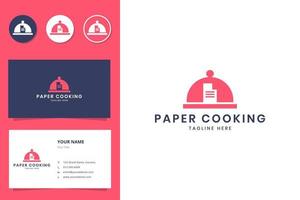 paper cooking negative space logo design vector