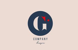 red dot G letter alphabet logo icon design with blue circle for company and business vector