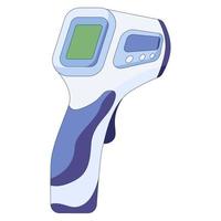 Infrared thermometer, body temperature check in a flat style isolated on a white background vector