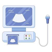 Vector icon of medical ultrasonography in a flat style isolated on a white background.