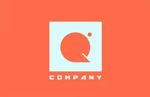 white orange Q alphabet letter logo icon for business and company with dot design vector