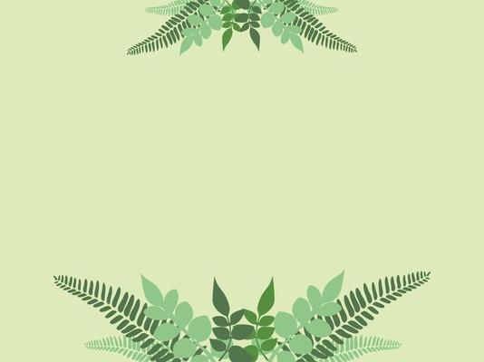 Abstract background with pastel green leaf wreath vector decoration in the middle. eps10 vector