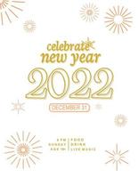 New year 2022 banner design, white and gold simple concept vector