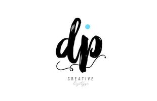 dp d p vintage letter alphabet combination logo icon handwritten design for company business vector