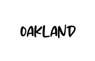 Oakland City tipografía manuscrita palabra texto letras a mano. texto de caligrafía moderna. de color negro vector