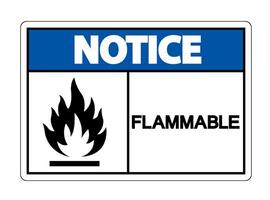 Flammable Flammable Symbol Sign on white background vector