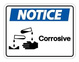 Notice Corrosive Symbol Sign vector