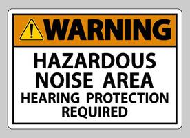 Warning Sign Hazardous Noise Area Hearing Protection Required vector