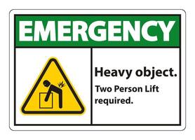 Heavy Object,Two Person Lift Required Sign Isolate On White Background vector