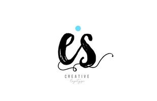 es e s vintage letter alphabet combination logo icon handwritten design for company business vector