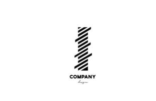 Blanco y negro i letra del alfabeto icono de diseño de logotipo para empresa y negocio vector