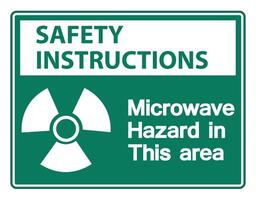 Safety instructions Microwave Hazard Sign on white background vector