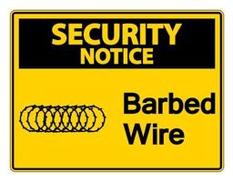 Security notice Barbed Wire Symbol Sign on white background vector