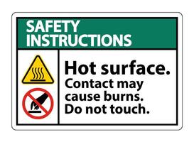 Safety Hot Surface Do Not Touch Symbol Sign Isolate on White Background,Vector Illustration vector