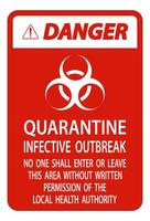 Danger Quarantine Infective Outbreak Sign Isolate on transparent Background,Vector Illustration vector