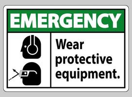 Emergency Sign Wear Protective Equipment with goggles and glasses graphics vector