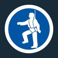 PPE Icon.Safety Harness Must Be Worn Symbols Sign On black Background vector