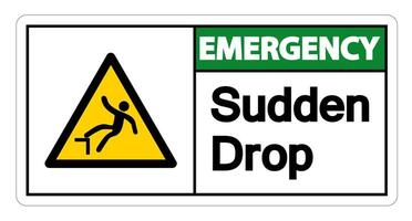 Emergency Sudden Drop Symbol Sign On White Background,Vector Illustration vector