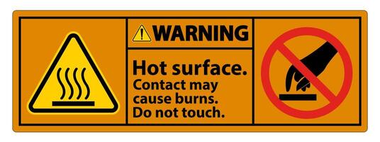 Warning Hot Surface Do Not Touch Symbol Sign Isolate on White Background,Vector Illustration vector