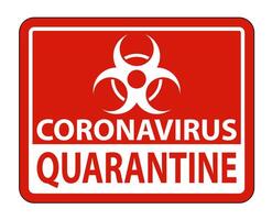 Coronavirus Quarantine Sign Isolate On White Background,Vector Illustration EPS.10 vector