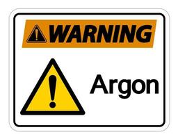 Warning Argon Symbol Sign On White Background vector