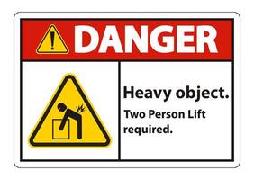 Heavy Object,Two Person Lift Required Sign Isolate On White Background vector