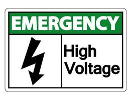 Emergency high voltage sign on white background vector