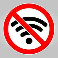 No Wifi Area Sing Isolate On White Background,Vector Illustration vector