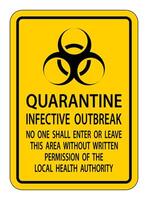 Caution Quarantine Infective Outbreak Sign Isolate on transparent Background,Vector Illustration vector