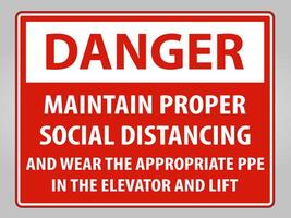 Danger Maintain Proper Social Distancing Sign Isolate On White Background,Vector Illustration EPS.10 vector