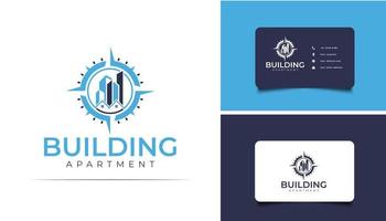 Abstract and Minimalist Real Estate Logo Design. Construction, Architecture or Building Logo vector