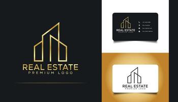 Abstract and Minimalist Real Estate Logo Design. Construction, Architecture or Building Logo vector