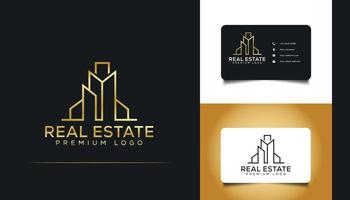 Abstract and Minimalist Real Estate Logo Design. Construction, Architecture or Building Logo vector