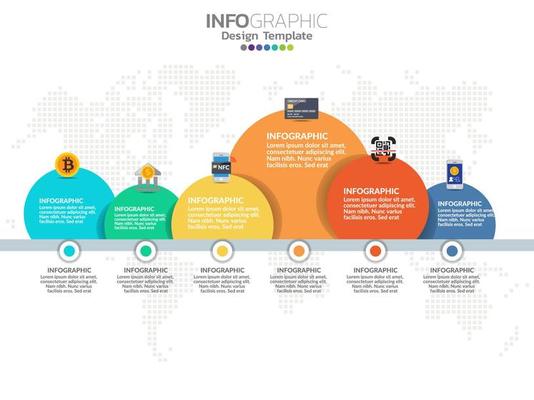 E-payment Infographic template design with 8 options